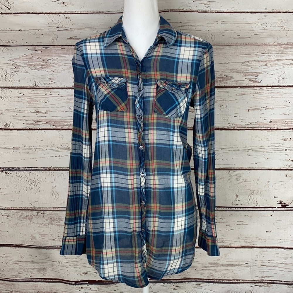 Hollister Plaid Long Sleeve Button Up M
